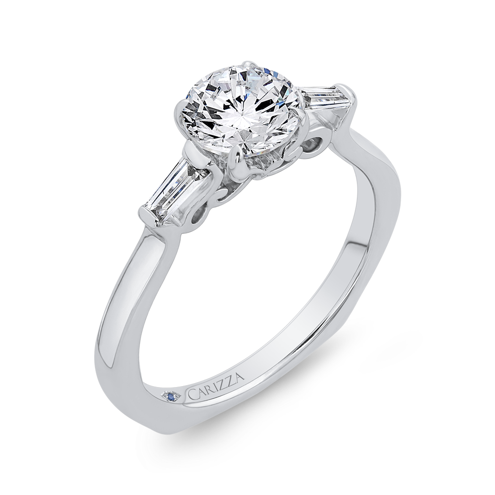 Round Diamond Engagement Ring in 14K White Gold (Semi-Mount)