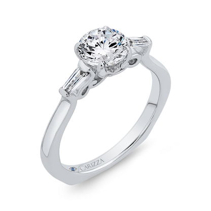 Round Diamond Engagement Ring in 14K White Gold (Semi-Mount)