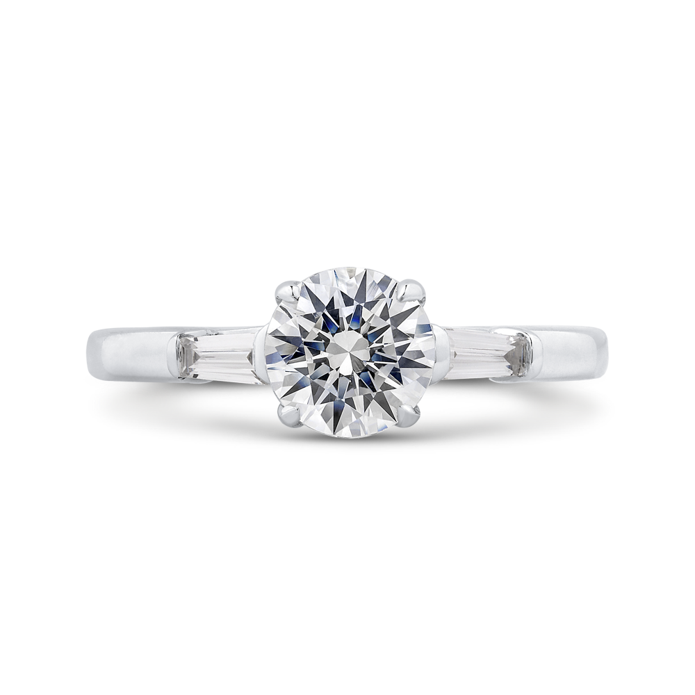 Round Diamond Engagement Ring in 14K White Gold (Semi-Mount)