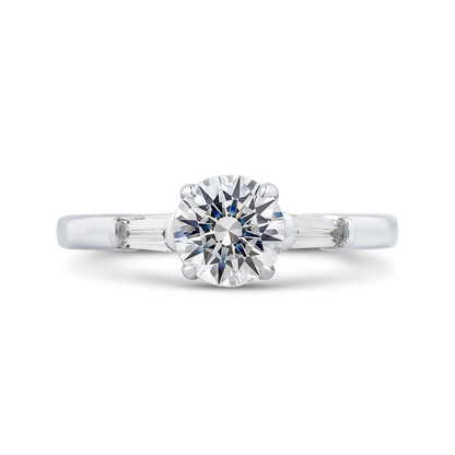 Round Diamond Engagement Ring in 14K White Gold (Semi-Mount)