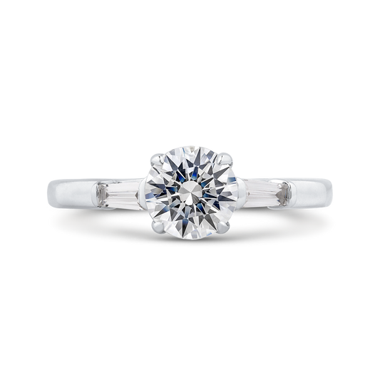 Round Diamond Engagement Ring in 14K White Gold (Semi-Mount)