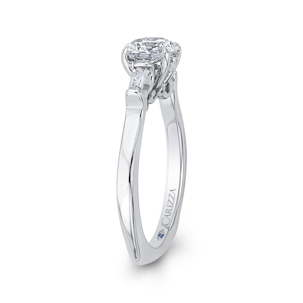 Round Diamond Engagement Ring in 14K White Gold (Semi-Mount)