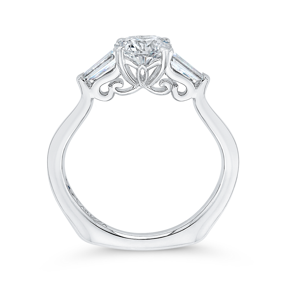 Round Diamond Engagement Ring in 14K White Gold (Semi-Mount)