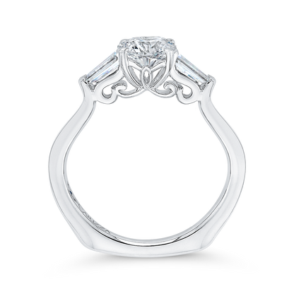 Round Diamond Engagement Ring in 14K White Gold (Semi-Mount)