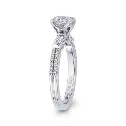 Round Diamond Engagement Ring in 14K White Gold (Semi-Mount)