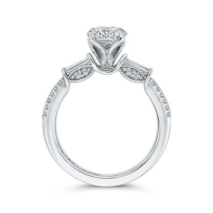 Round Diamond Engagement Ring in 14K White Gold (Semi-Mount)