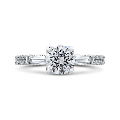 Round Diamond Engagement Ring in 14K White Gold (Semi-Mount)