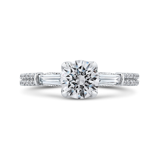 Round Diamond Engagement Ring in 14K White Gold (Semi-Mount)