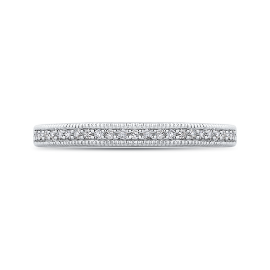 Round Diamond Half-Eternity Wedding Band in 14K White Gold