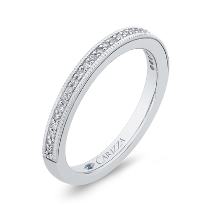 Round Diamond Half-Eternity Wedding Band in 14K White Gold