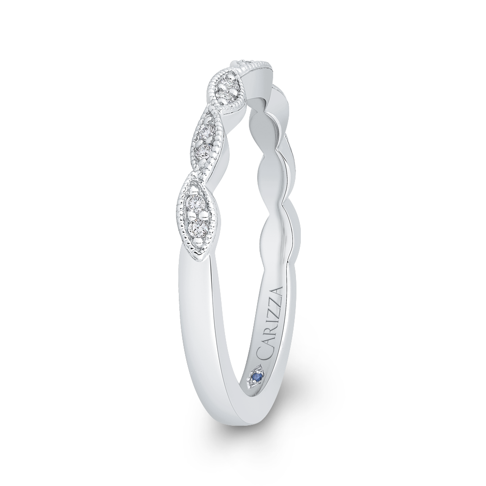Round Diamond Infinity Wedding Band in 14K White Gold
