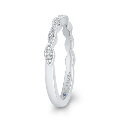 Round Diamond Infinity Wedding Band in 14K White Gold