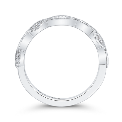 Round Diamond Infinity Wedding Band in 14K White Gold