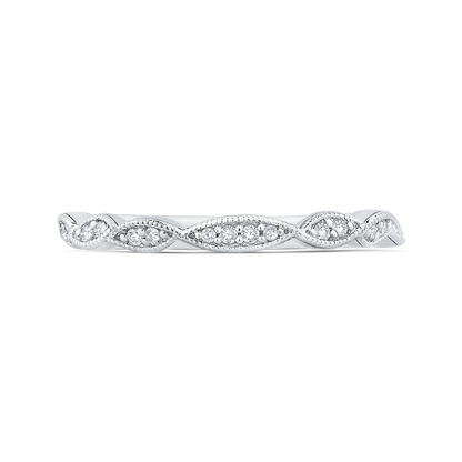 Round Diamond Infinity Wedding Band in 14K White Gold