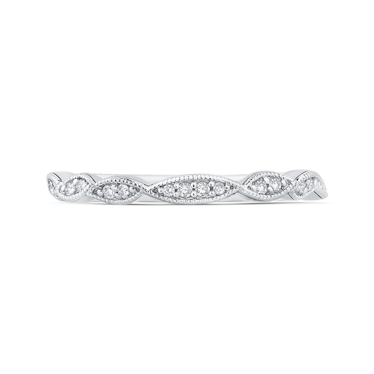 Round Diamond Infinity Wedding Band in 14K White Gold