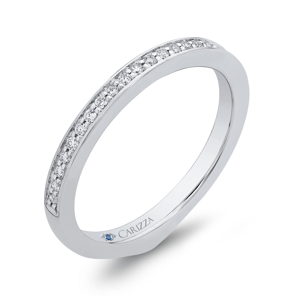 Round Diamond Half-Eternity Wedding Band in 14K White Gold