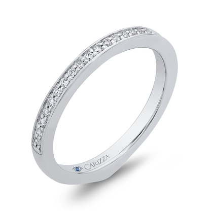 Round Diamond Half-Eternity Wedding Band in 14K White Gold