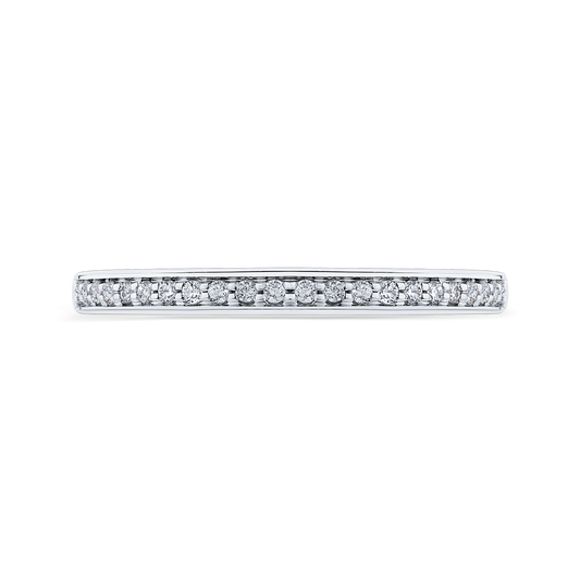 Round Diamond Half-Eternity Wedding Band in 14K White Gold