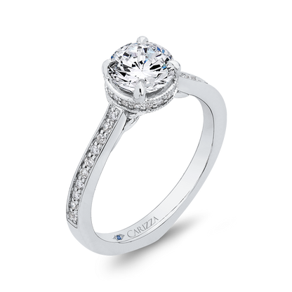 Round Diamond Engagement Ring in 14K White Gold (Semi-Mount)