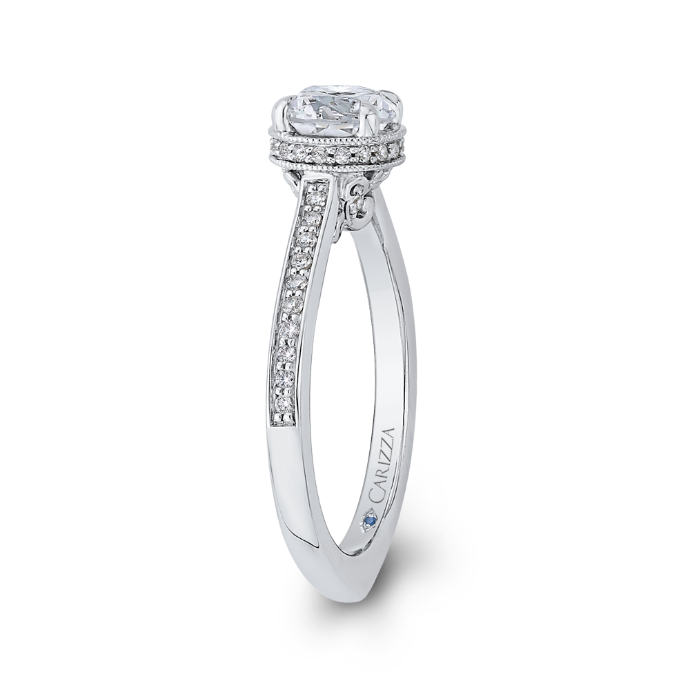 Round Diamond Engagement Ring in 14K White Gold (Semi-Mount)