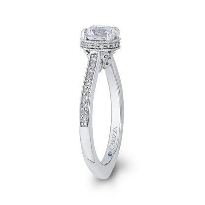 Round Diamond Engagement Ring in 14K White Gold (Semi-Mount)