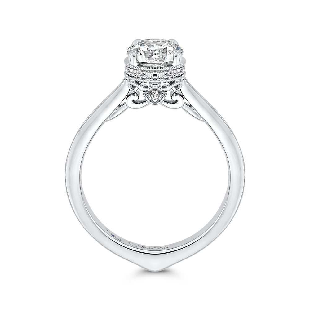 Round Diamond Engagement Ring in 14K White Gold (Semi-Mount)