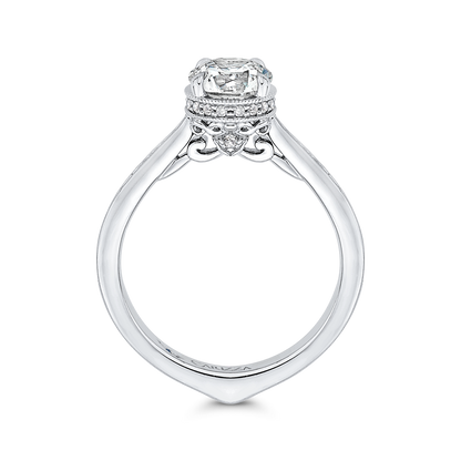 Round Diamond Engagement Ring in 14K White Gold (Semi-Mount)