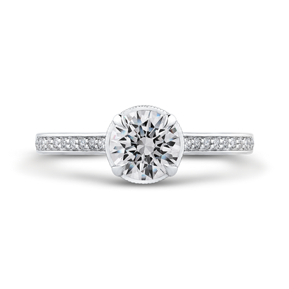 Round Diamond Engagement Ring in 14K White Gold (Semi-Mount)