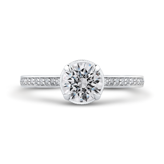 Round Diamond Engagement Ring in 14K White Gold (Semi-Mount)