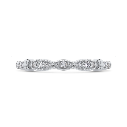 Round Diamond Half-Eternity Wedding Band in 14K White Gold