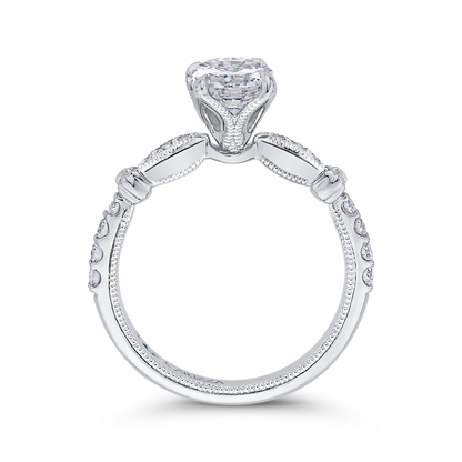 Round Diamond Engagement Ring in 14K White Gold (Semi-Mount)