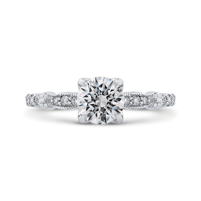 Round Diamond Engagement Ring in 14K White Gold (Semi-Mount)