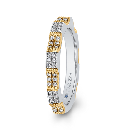Round Diamond Eternity Wedding Band in 14K Two Tone Gold
