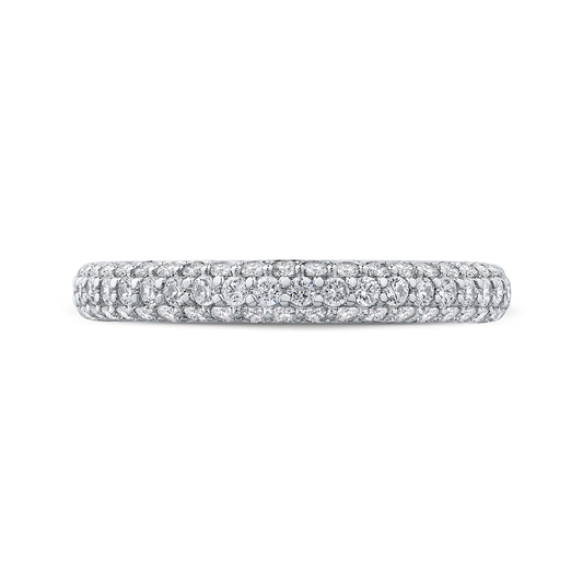 Round Diamond Half-Eternity Wedding Band in 14K White Gold