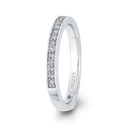 Round Diamond Wedding Band in 14K White Gold