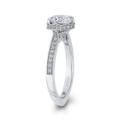 Round Diamond Engagement Ring in 14K White Gold (Semi-Mount)