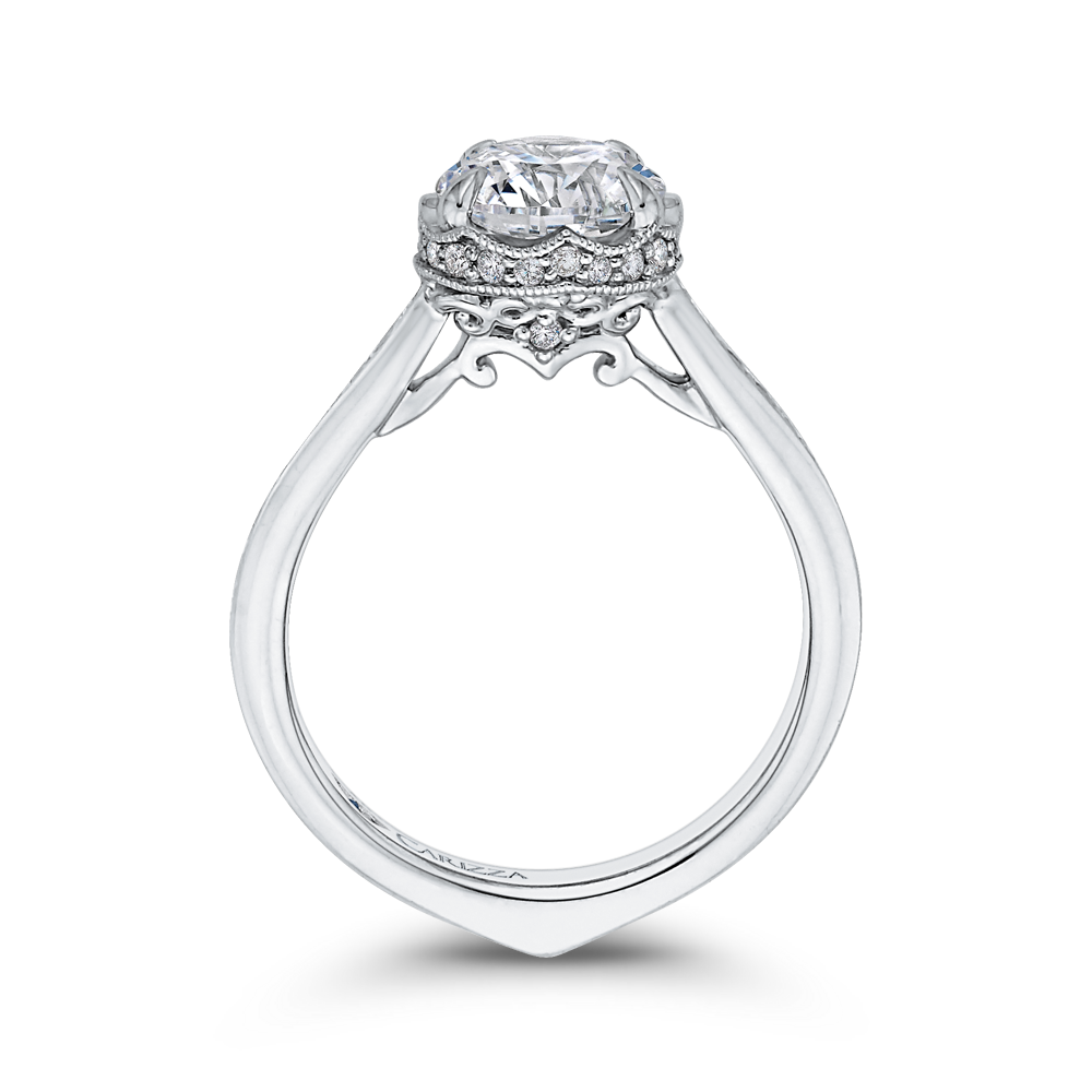 Round Diamond Engagement Ring in 14K White Gold (Semi-Mount)