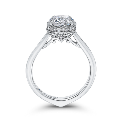 Round Diamond Engagement Ring in 14K White Gold (Semi-Mount)