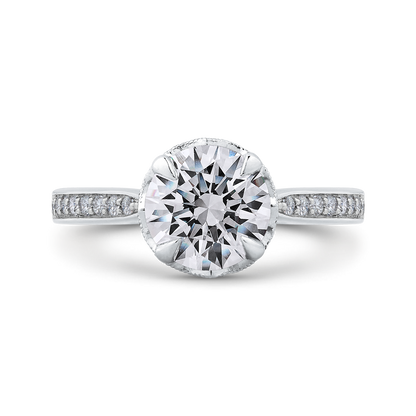 Round Diamond Engagement Ring in 14K White Gold (Semi-Mount)