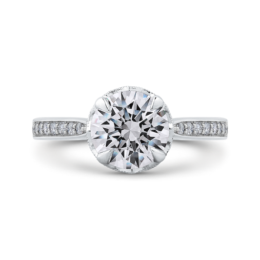 Round Diamond Engagement Ring in 14K White Gold (Semi-Mount)