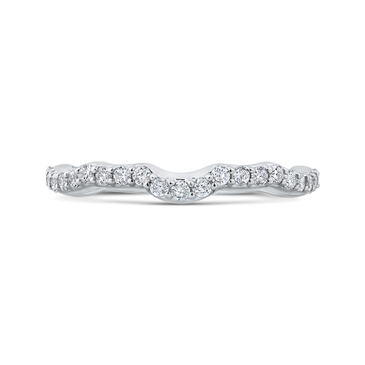 Round Diamond Wedding Band in 14K White Gold