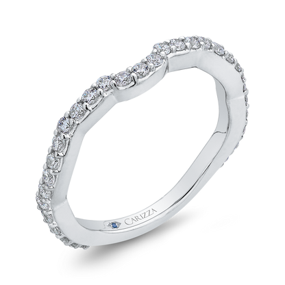 Round Diamond Wedding Band in 14K White Gold