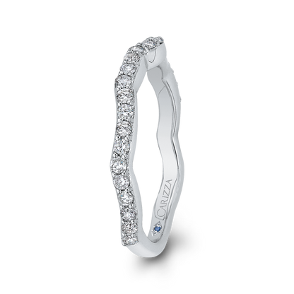Round Diamond Wedding Band in 14K White Gold
