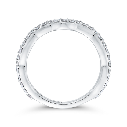 Round Diamond Wedding Band in 14K White Gold