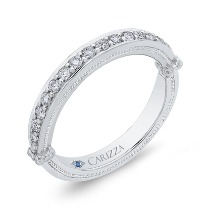 Round Diamond Half-Eternity Wedding Band in 14K White Gold