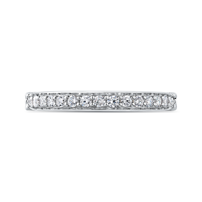 Round Diamond Half-Eternity Wedding Band in 14K White Gold