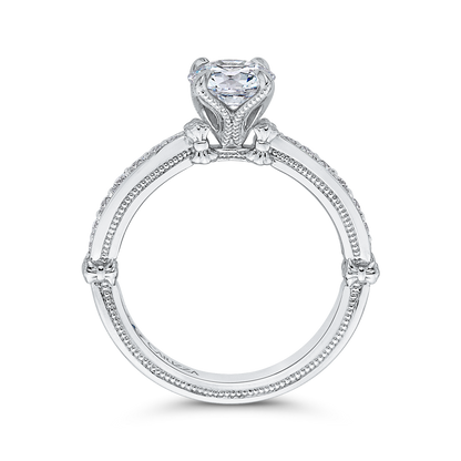 Round Diamond Engagement Ring in 14K White Gold (Semi-Mount)