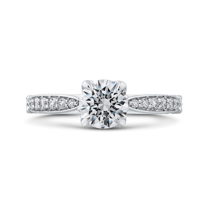 Round Diamond Engagement Ring in 14K White Gold (Semi-Mount)