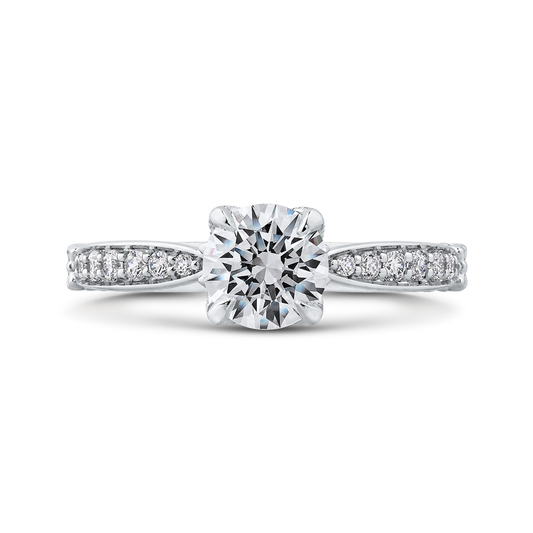 Round Diamond Engagement Ring in 14K White Gold (Semi-Mount)