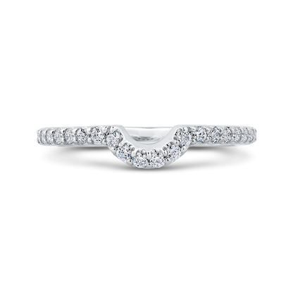 Round Diamond Half-Eternity Wedding Band in 14K White Gold